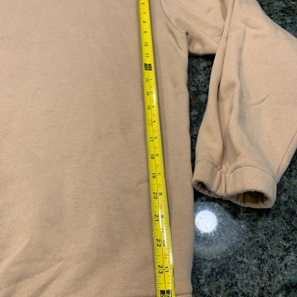 ASOS Unisex Size Medium Camel Colored Mock Turtleneck 100% Cotton Sweatshirt - Picture 9 of 10